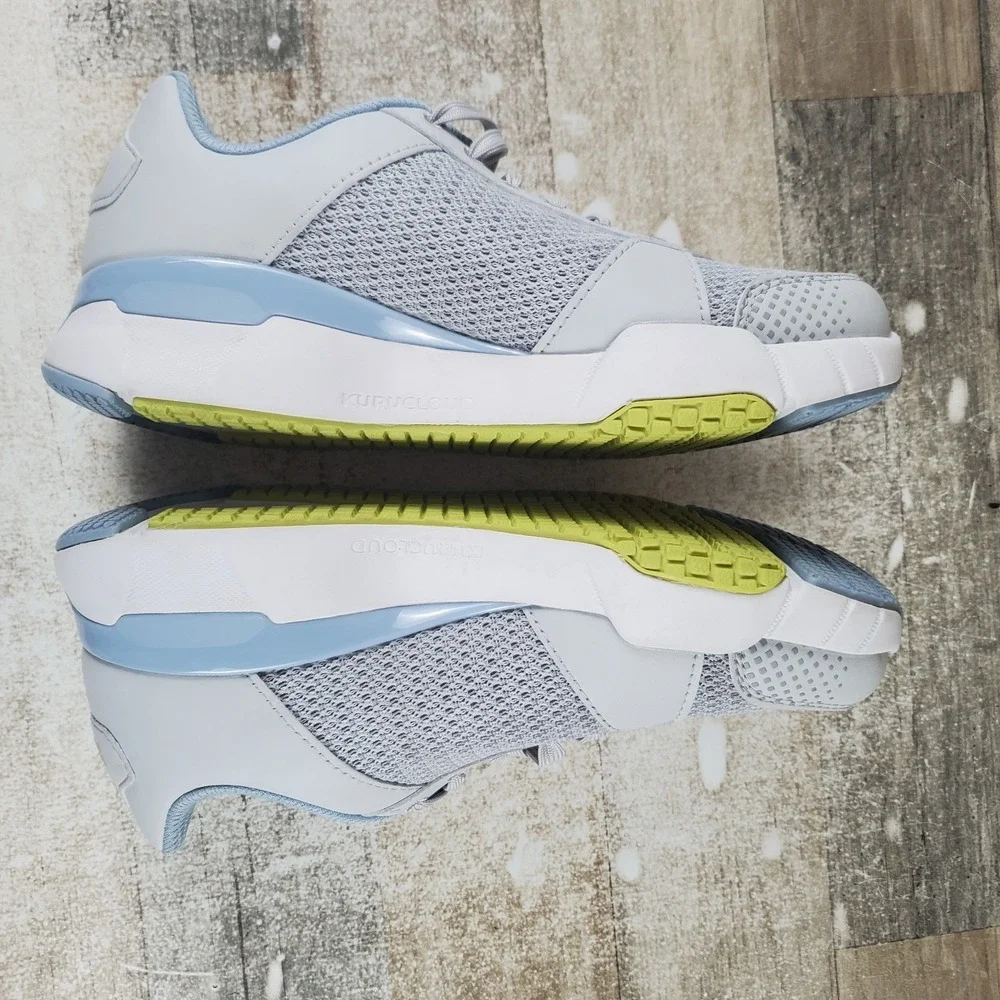 Kuru Quantum 2.0 Womens Shoes Sz 7 M Running Dove Gray Pale Lime Lace Up Sneaker